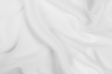 Abstract white fabric texture background. Cloth soft wave. Creases of satin, silk, and cotton.	