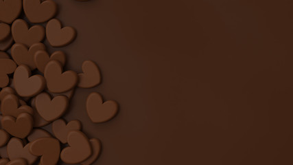 大量のハート型チョコレートの背景画像