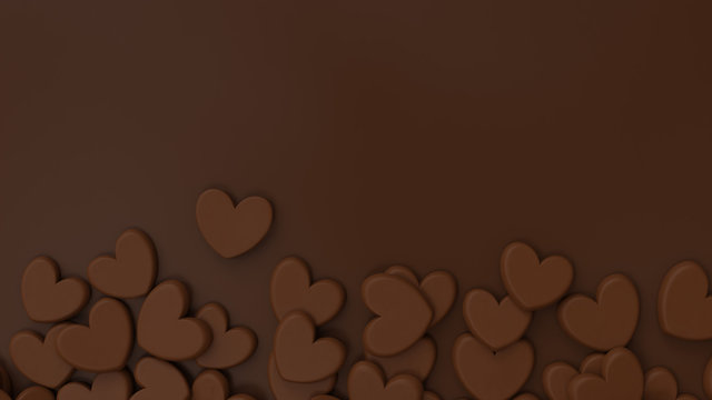 大量のハート型チョコレートの背景画像