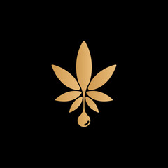 Marijuana, cannabis, hemp oil logo vector template