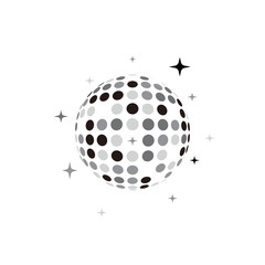 Disco ball logo icon vector template