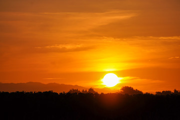 sunset over the vineyards