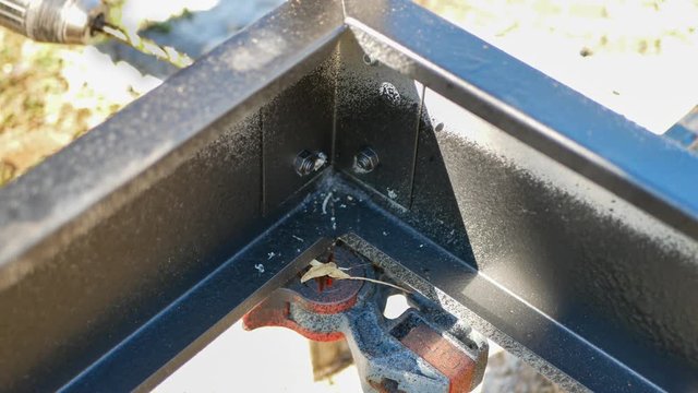 Drill Bit Smokes and Pierces Punctures Metal