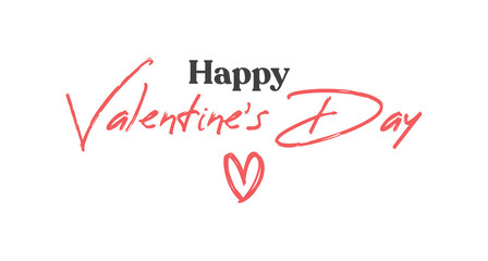 Valentine's day lettering design. Calligraphic love text with hearts. 