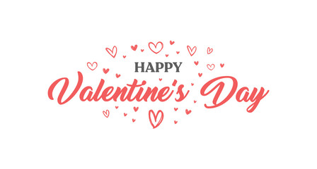 Obraz na płótnie Canvas Valentine's day lettering design. Calligraphic love text with hearts. 