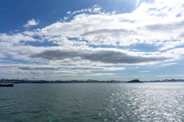 Obraz premium beautiful blue sky and clouds with sunlight