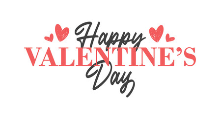 Valentine's day lettering design. Calligraphic love text with hearts. 