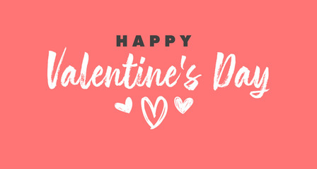 Valentine's day lettering design. Calligraphic love text with hearts. 