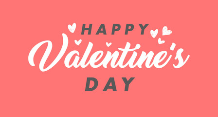 Valentine's day lettering design. Calligraphic love text with hearts. 