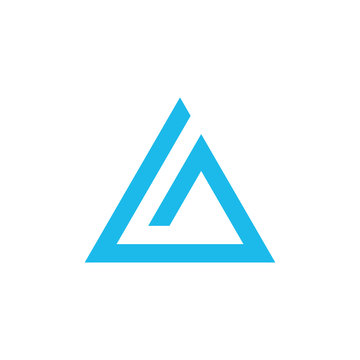 Geometric triangle pyramid logo design. business icon of company identity symbol concept. Stock Vector illustration isolated on white background.