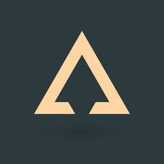Geometric triangle pyramid logo design. business icon of company identity symbol concept. Stock Vector illustration isolated on white background.