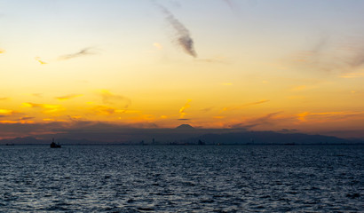 beautiful blue sky and clouds with sunlight