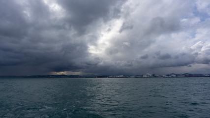 beautiful blue sky and clouds with sunlight