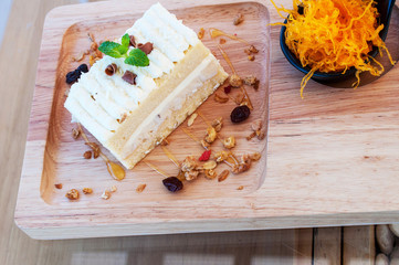 Delicious Coconut Cake and Foi Tongfor (Shredded Egg Yolk Tart) perfect breakfast