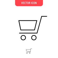 Shopping cart icon. E-commerce symbol. Online purchase pictogram. Shop trolley.