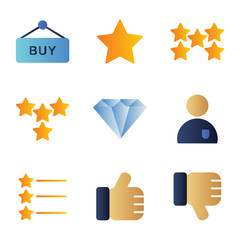 Marketplace icon set include board, shop, store, buy, good, stars, favorite, marketplace, reward, diamond, high quality, market, care, customer, hot, list, rate, reputation