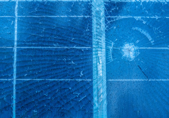 Solar Panels Broken by Lightning Strike Close up