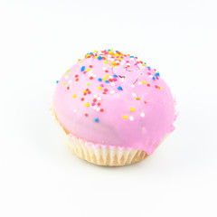 Fresh Homemade Cup cake. Bread and Bakery Products Isolated on White background