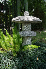 Japanese stone lantern in the garden