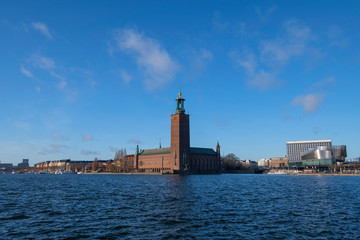 Fototapeta premium Stockholm Town City Hall a winter day. 