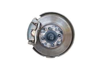 Old and dirty Disc brake replacement on car - Disk Brake System