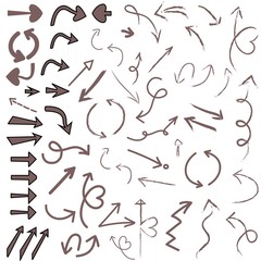 Set Of Arrows in black. Vector Illustration