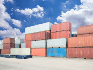 Stack of Cargo Containers at the docks