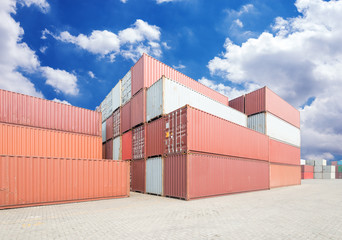Fototapeta premium Stack of Cargo Containers at the docks