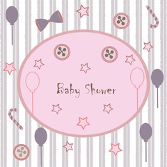 Baby Shower Invitation Card Design with flamingo