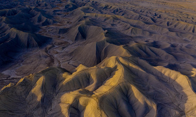 colorful abstract desert texture in badlands landscape