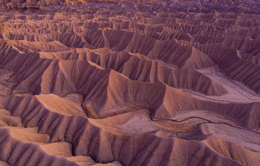 striking desert landscape texture in barren badlands