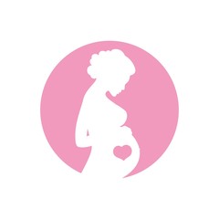 Elegant silhouette of a pregnant woman