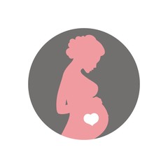 Silhouette of a pregnant young girl