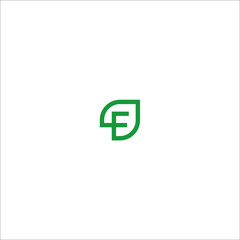  F Initial natural vector logo template