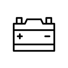 Car battery icon design template, vector icon designed in line style, editable stroke icon on white background, can be used for web and various needs of your project