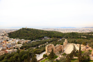 Fototapeta na wymiar ギリシャ-パルテノン神殿の丘から見える街並み-04