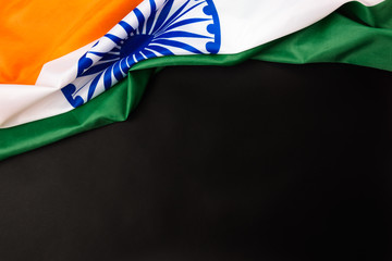 Indian republic day, flat lay top view, Indian flag