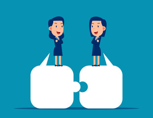 Harmony of team. Business company union. Cute flat cartoon vector illustration