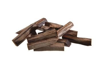 oak firewood isolated on white background