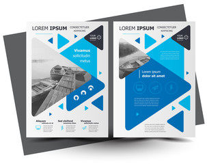 Flyer brochure design, business flyer size A4 template, creative leaflet, trend cover blue color