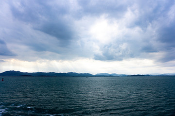 beautiful sea view and clouds take on ship