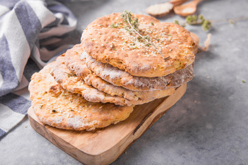 Potato flat bread are traditional soft Finns also call Lepuska or Talvi.  Made from mashed potatoes. The nomination is used especially in eastern Finland and south of Karelia.
