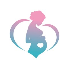 Profile of a pregnant young woman