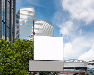 Banner billboard mockup for advertising in city