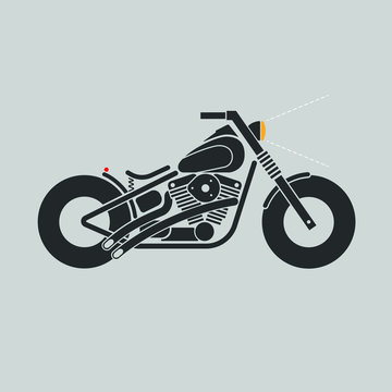 Harley Davidson Motorcycle EVO Engine.vector.illustration.