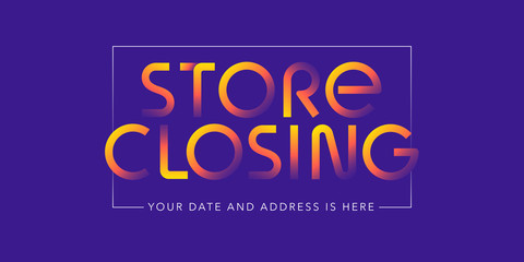 Fototapeta premium Store closing vector illustration, background. Banner, flyer for clearance sale