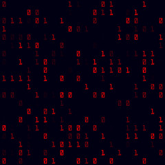 Abstract Technology Pattern. Red sparse binary seamless pattern. Awesome background. Beautiful vector illustration.