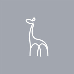 giraffe line logo design vector illustration © Wahyu