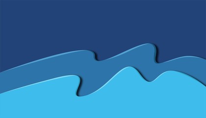 Abstract wave background with paper cut shapes, web banner design, discount card, promotion, flyer layout, ad, advertisement, printing media.