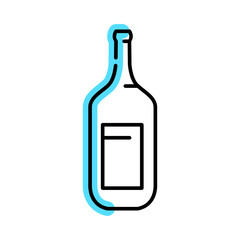 Vector illustration design of a bottle with monoline style